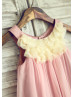 Scoop Neck Chiffon Empire Waist Two-tone Flower Girl Dress